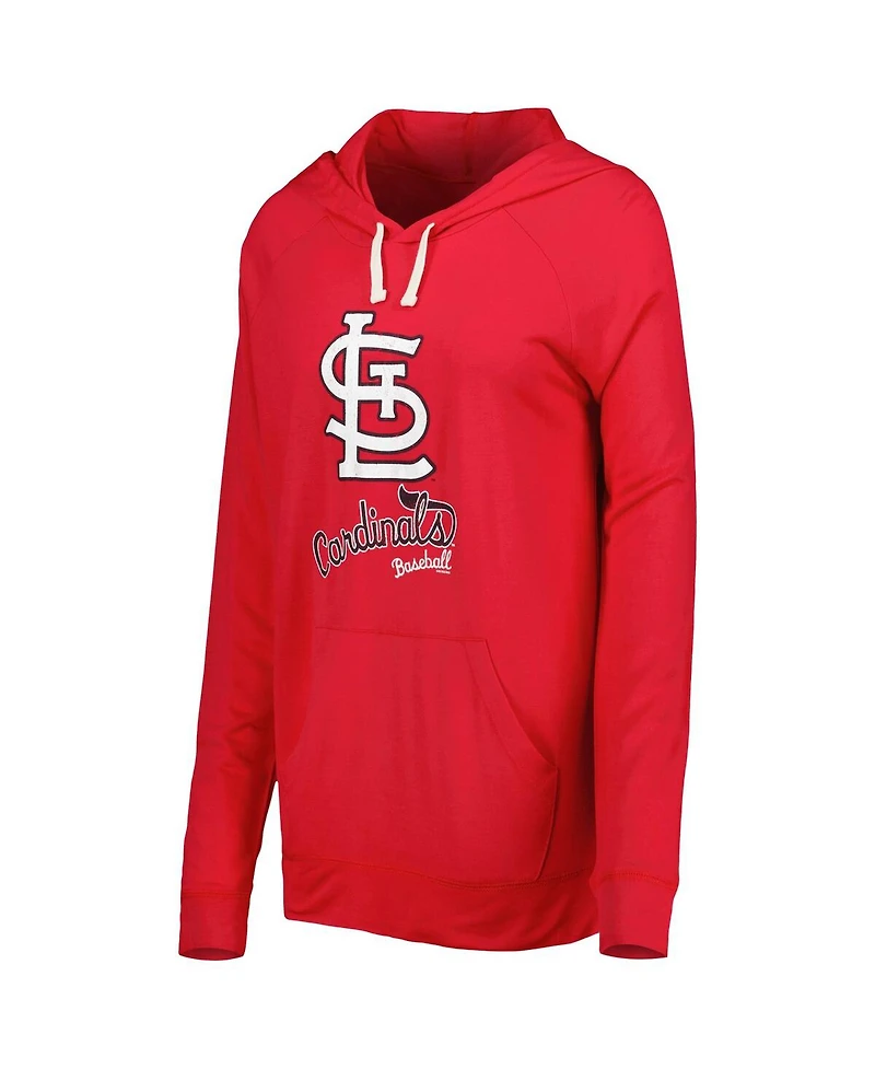 Women's Touch Red St. Louis Cardinals Pre-Game Raglan Pullover Hoodie