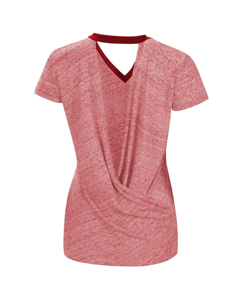 Women's Touch Red Washington Nationals Halftime Back Wrap Top V-Neck T-shirt