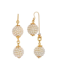 2028 Imitation Pearl Front Back Drop Earrings