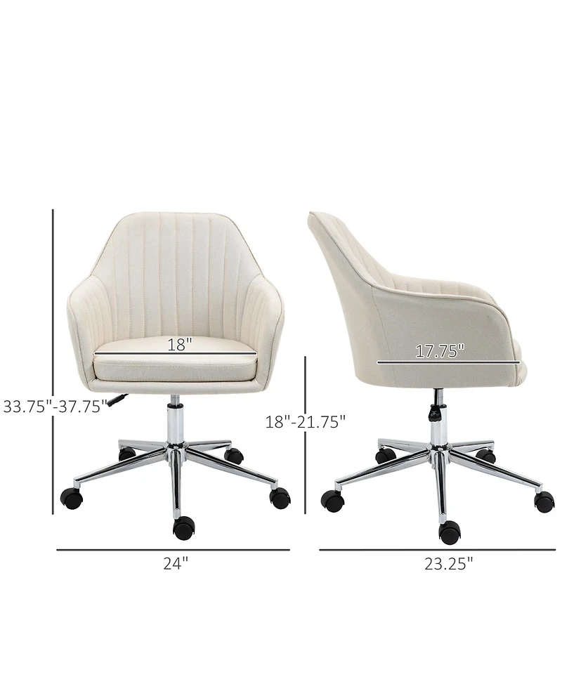 Vinsetto Office Computer Chair w/Tub Shape Design, & Lined Pattern Back,