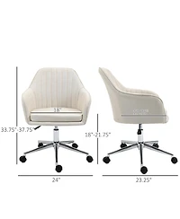 Vinsetto Office Computer Chair w/Tub Shape Design, & Lined Pattern Back,