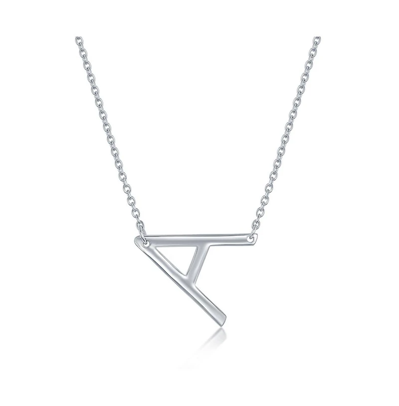 Sterling Silver, Sideways Initial Necklace