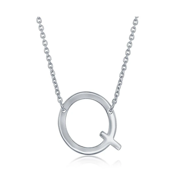 Simona Sterling Silver Sideways Initial Necklace Arden Fair