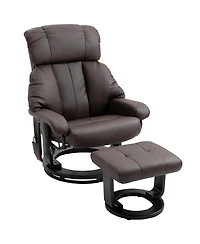 Homcom Massage Recliner Chair with Cushioned Ottoman and 10 Point Vibration
