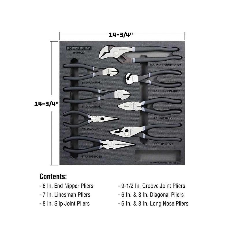 Powerbuilt 8 Piece Pro Tech Pliers Set