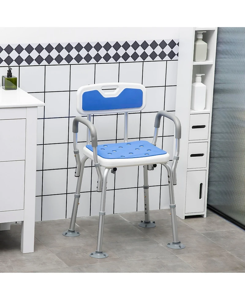 Homcom Eva Padded Bath Seat with Adjustable Height, 299 lbs. Capacity