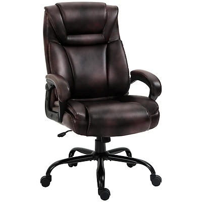 Vinsetto Big and Tall Executive Office Chair w/ Pu Leather Fabric, Wheel,