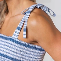 Hope & Henry Women's Smocked Bow Shoulder Sundress