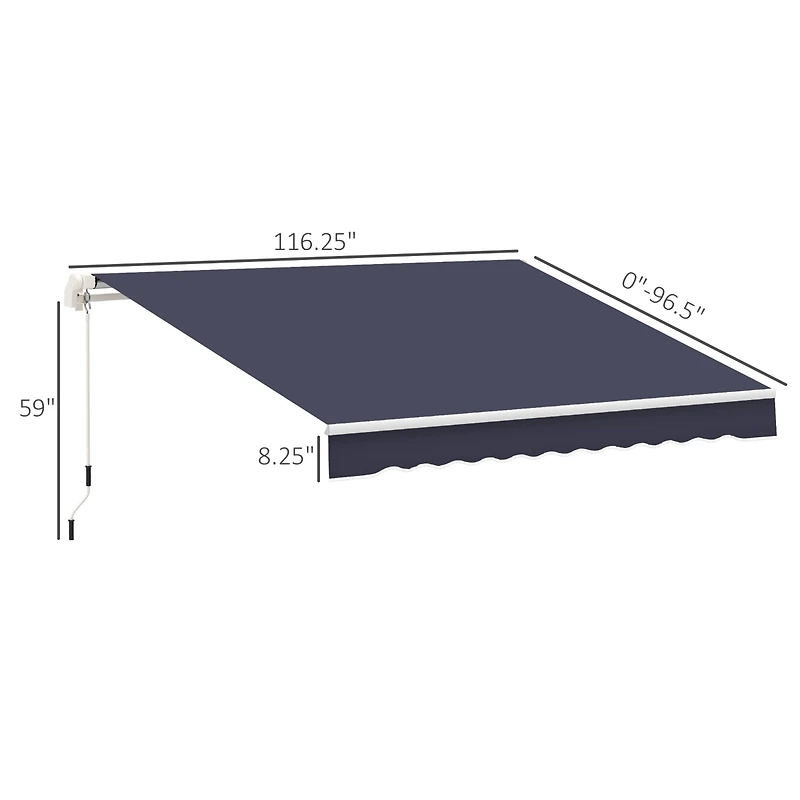 Outsunny 10'x8' Awning Door Canopy Back Outdoor Sun Rain Shade Shelter Cover