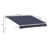 Outsunny 10'x8' Awning Door Canopy Back Outdoor Sun Rain Shade Shelter Cover