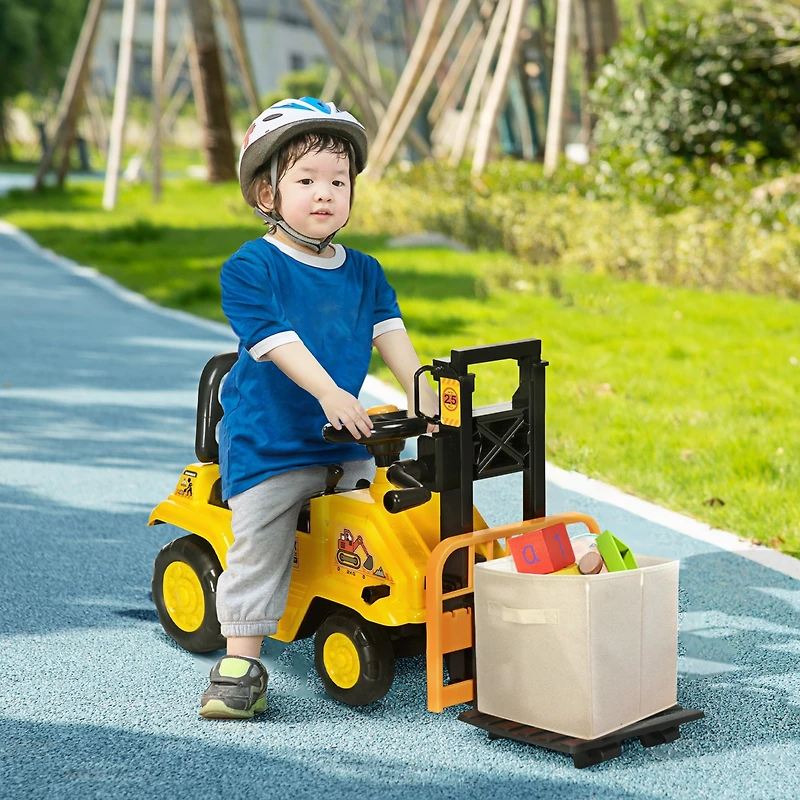 Aosom Sit and Scoot Ride-on Toy with Forklift Operation, for 3-4 Years Old
