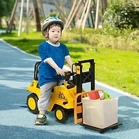 Aosom Sit and Scoot Ride-on Toy with Forklift Operation, for 3-4 Years Old
