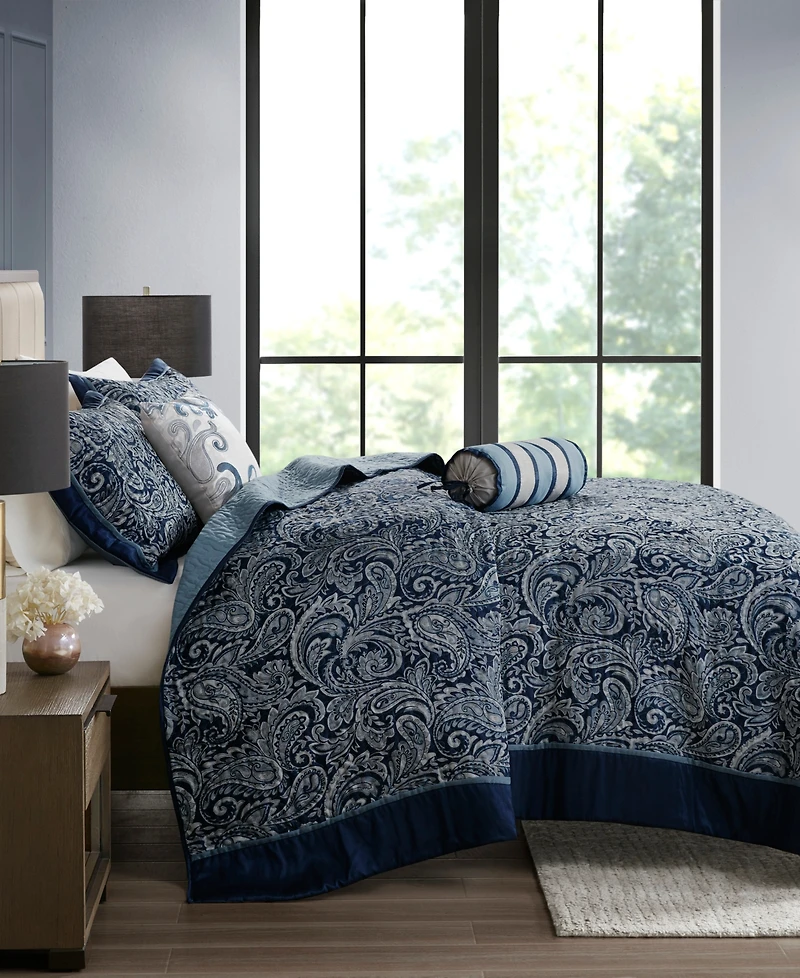 Madison Park Adeline Paisley Reversible Jacquard 5-Pc. Bedspread Set