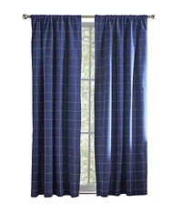 Tommy Hilfiger Big Check Pole Top Blackout 2-Piece Curtain Panel, 50" x 84"