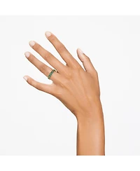 Swarovski Crystal Baguette Cut Green Matrix Ring