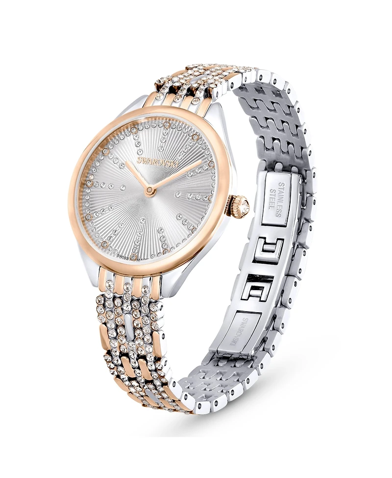 Swarovski Women's Quartz Attract Mixed Metal Watch, Swiss Made 30mm