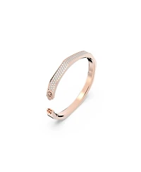 Swarovski Crystal Dextera Bangle Octagon Shape Pave Medium White Rose Gold-Tone Plated