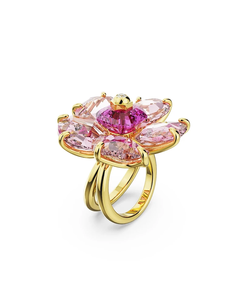 Swarovski Crystal Flower Pink Florere Cocktail Ring