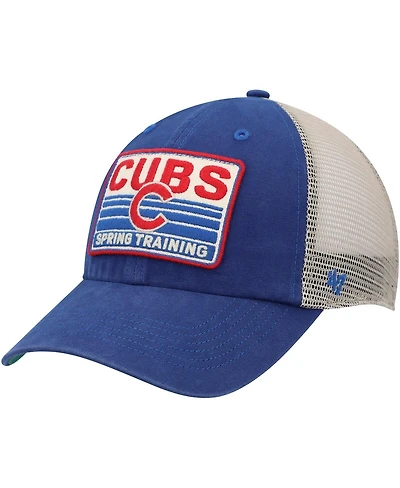 Men's '47 Brand Royal, Tan Chicago Cubs Four Stroke Clean Up Trucker Snapback Hat