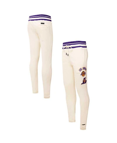 Men's Pro Standard Cream Los Angeles Lakers Retro Classic Fleece Sweatpants