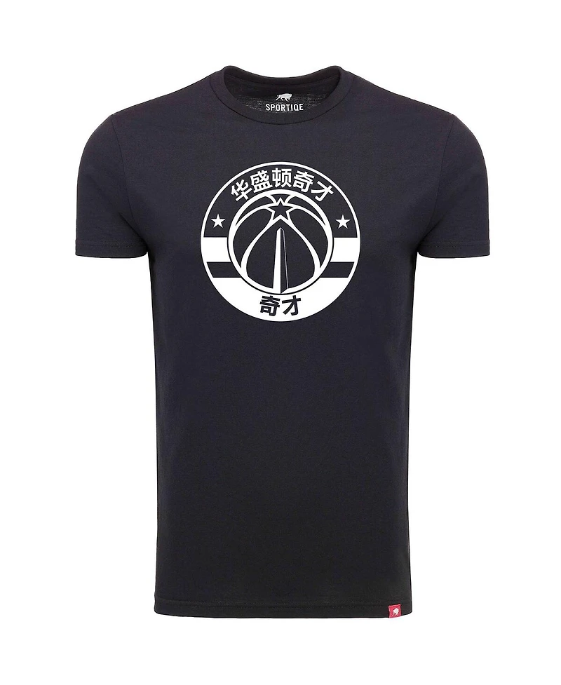 Men's Sportiqe Black Washington Wizards Chinese Language Comfy Tri-Blend T-shirt