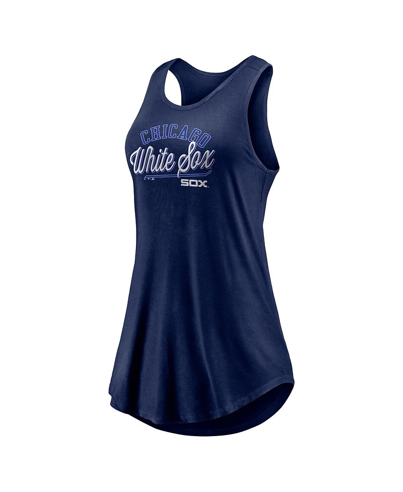 Women's Fanatics Navy Chicago White Sox Simplicity Swing Racerback Scoop Neck Tank Top