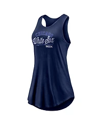 Women's Fanatics Navy Chicago White Sox Simplicity Swing Racerback Scoop Neck Tank Top