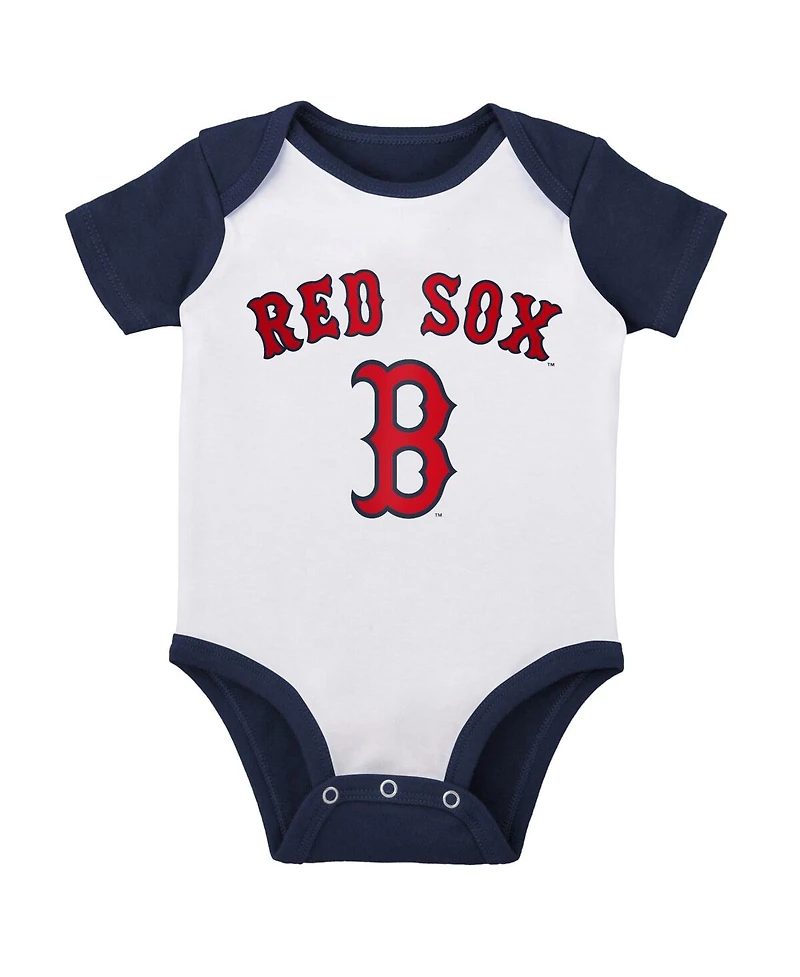 Infant Boys and Girls White and Heather Gray Boston Red Sox Two-Pack Little Slugger Bodysuit Set