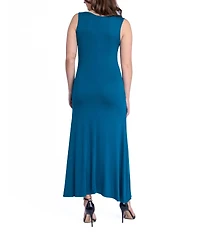 24seven Comfort Apparel Women's Relaxed Fit Sleeveless Tunic Dress with Pockets