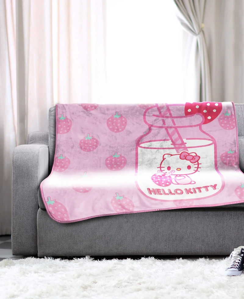 Hello Kitty Strawberry Milk Silk Touch Throw, 60" x 46"