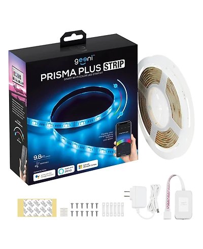 Geeni Prisma Plus Strip Smart Wi-Fi Led Light Strip Kit 9.8ft, New Updated Version with Brighter Colors and Tunable White Temperature, Compatible with
