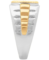 Men's Diamond Circle Cluster Ring (1/3 ct. t.w.) in Sterling Silver & 18k Gold-Plate