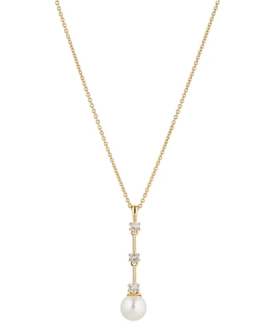 Eliot Danori Cubic Zirconia Imitation Pearl Y-Necklace 16" + 2" Extender