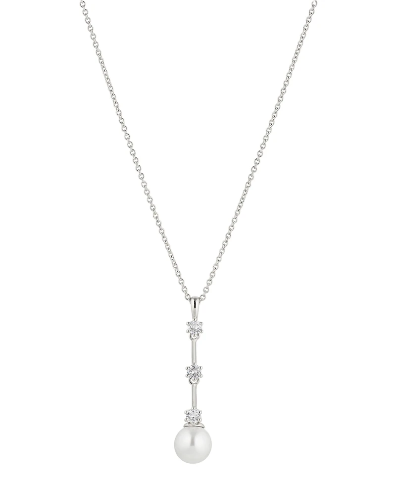 Eliot Danori Cubic Zirconia Imitation Pearl Y-Necklace 16" + 2" Extender