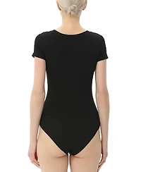 kimi + kai Women's V-neck Basic Bodysuit Top