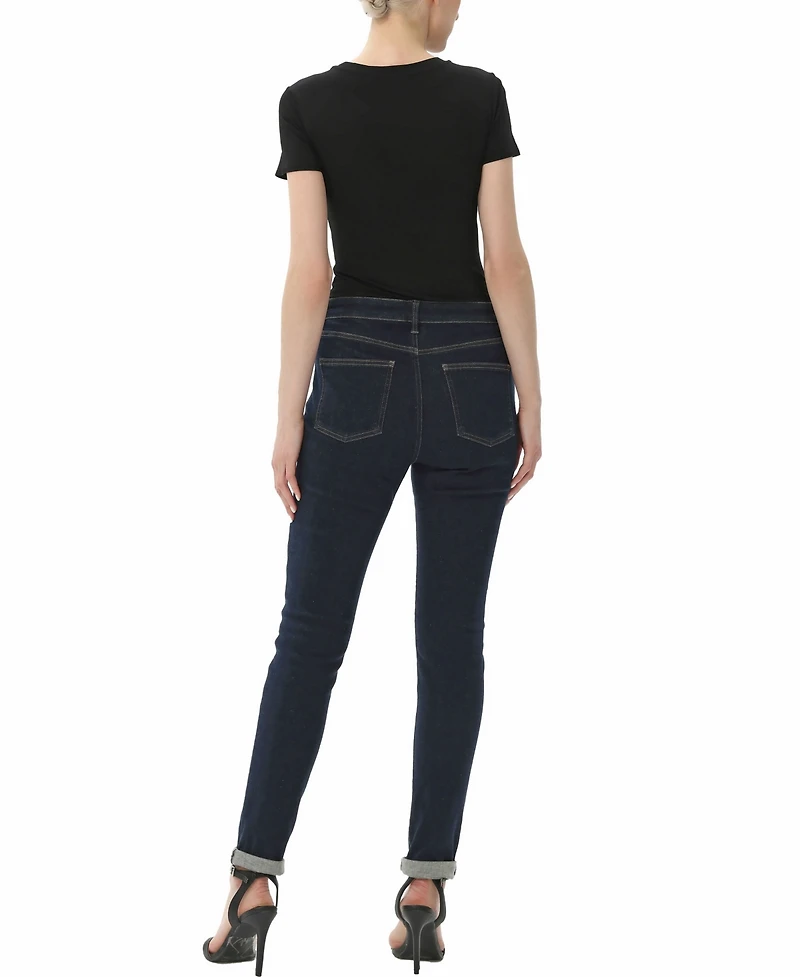 kimi + kai Women's Crew Neck Basic Bodysuit Top