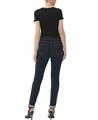 kimi + kai Women's Crew Neck Basic Bodysuit Top
