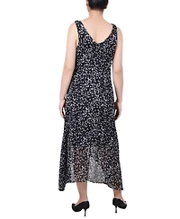 Ny Collection Petite Sleeveless Wrap Chiffon Dress