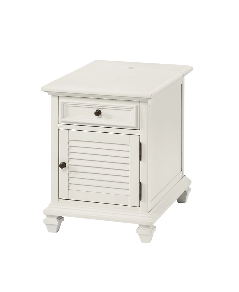 Steve Silver Charlestown 18" Wide Wooden Storage End Table with Usb Port