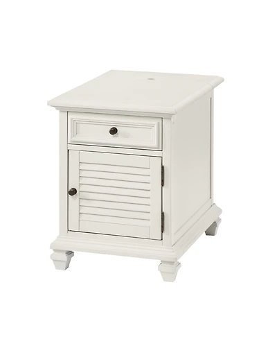 Steve Silver Charlestown 18" Wide Wooden Storage End Table with Usb Port