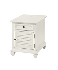 Steve Silver Charlestown 18" Wide Wooden Storage End Table with Usb Port
