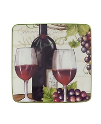 Certified International Meadow Brook Vineyard Set of 4 Canape Plates 6"