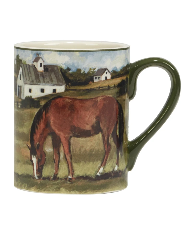 Certified International York Stables Set of 4 Mug 14 oz.