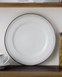 Noritake Silver Colonnade 4 Piece Dinner Plate Set, Service for 4