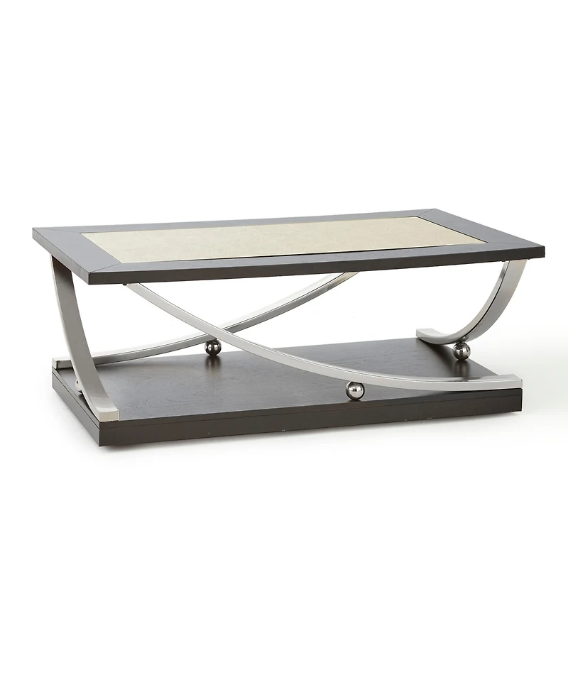 Steve Silver Ramsey 48" Wood and Metal Cocktail Table with Casters