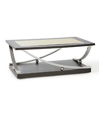 Steve Silver Ramsey 48" Wood and Metal Cocktail Table with Casters