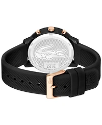 Lacoste Men's L 12.12. Chrono Black Silicone Strap Watch 43mm
