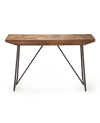 Steve Silver Walden 48" Solid Mango and Iron Parquet Sofa Table