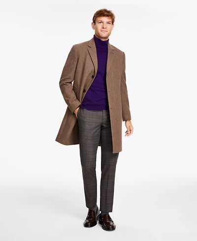 Michael Kors Men's Classic-Fit Wool Blend Herringbone Overcoat