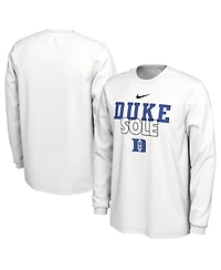 Men's Nike White Duke Blue Devils On Court Long Sleeve T-shirt